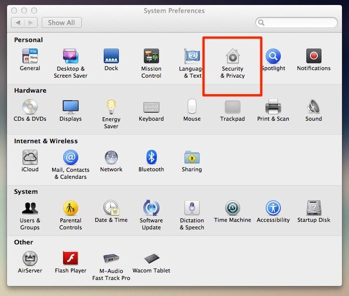Mac OS X System preferences