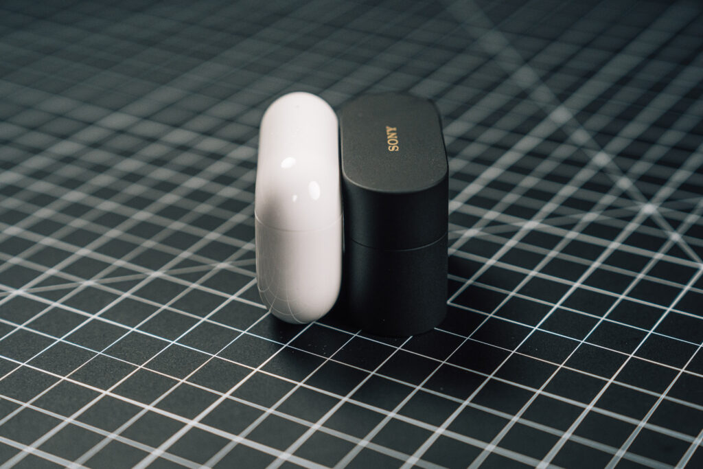 AirPods Pro 3 vs Sony WF-1000XM6 - Side View Case Size